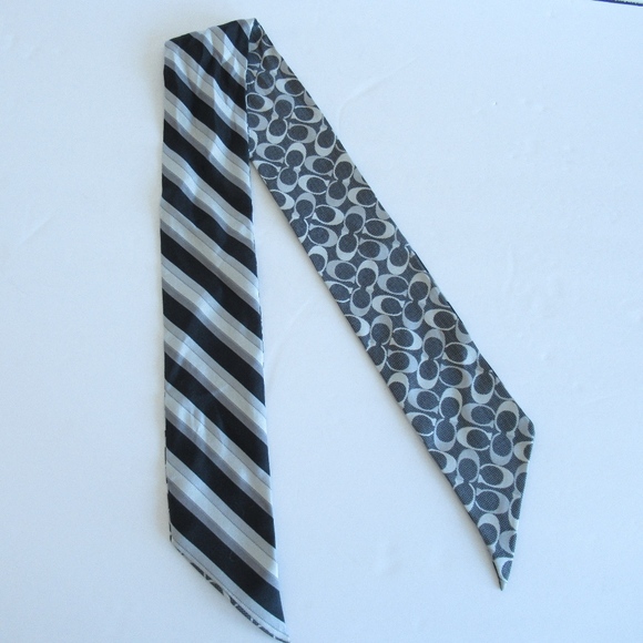 *SOLD*Coach Pony Tail Scarf Signature Logo Stripe - Picture 5 of 5